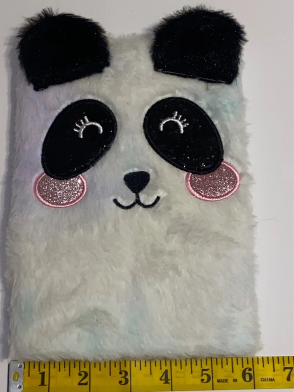 Old East Main Co Multicolored Panda Bear Face Plush Notebook (6
